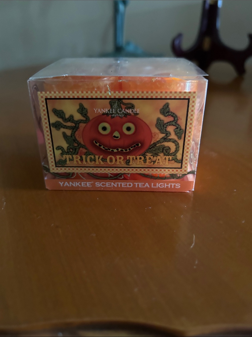 Yankee Candle Orange Pumpkin 'Trick or Treat' Tea Lights - Halloween Design